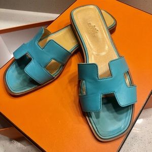 Authentic* Hermes Blue Oran Sandal